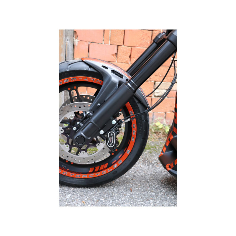 Błotnik przedni Cult-Werk Custom V2. Matowa czarna/ Siateczka 19-20 Softail FXDRS (tylko dla modelu i rocznika)