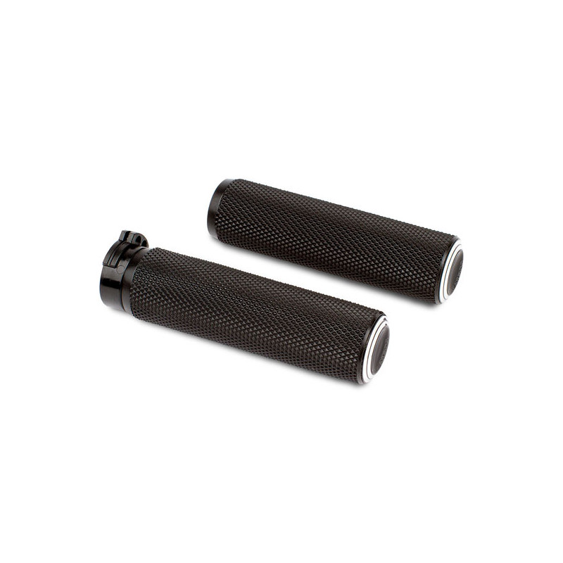 Ness dual ring Fusion grips black 74-22 H-D with single or dual throttle cables (excl. Street) (NU)