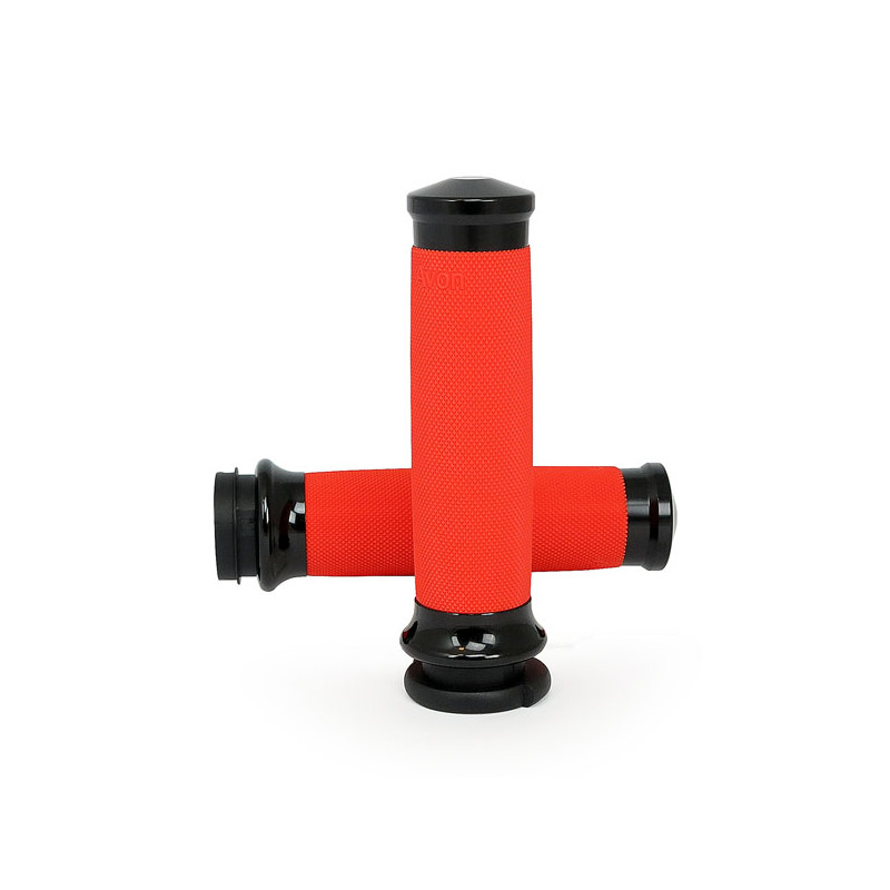 Uchwyty Avon Custom Contour, czarne anodowane/pomarańczowe 08-23 H-D z e-gazem (z wyłączeniem 2023 FLHXSE 18-21 FLTRXSE RA Pan A