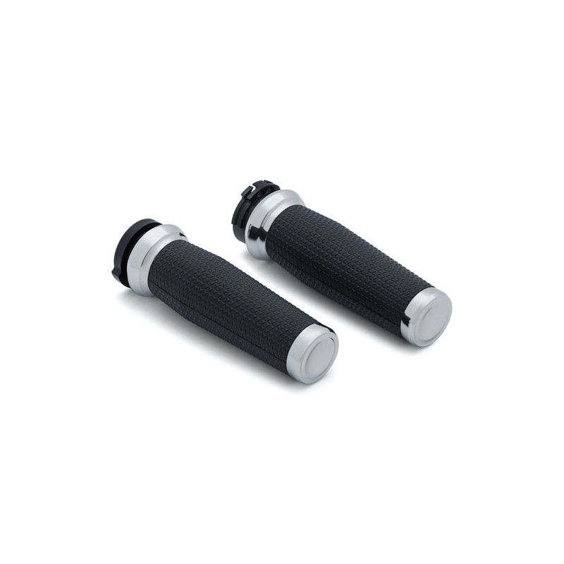 Kuryakyn, Thresher Grips. Chrome 96-22 H-D with dual throttle cables (excl. Street) (NU)