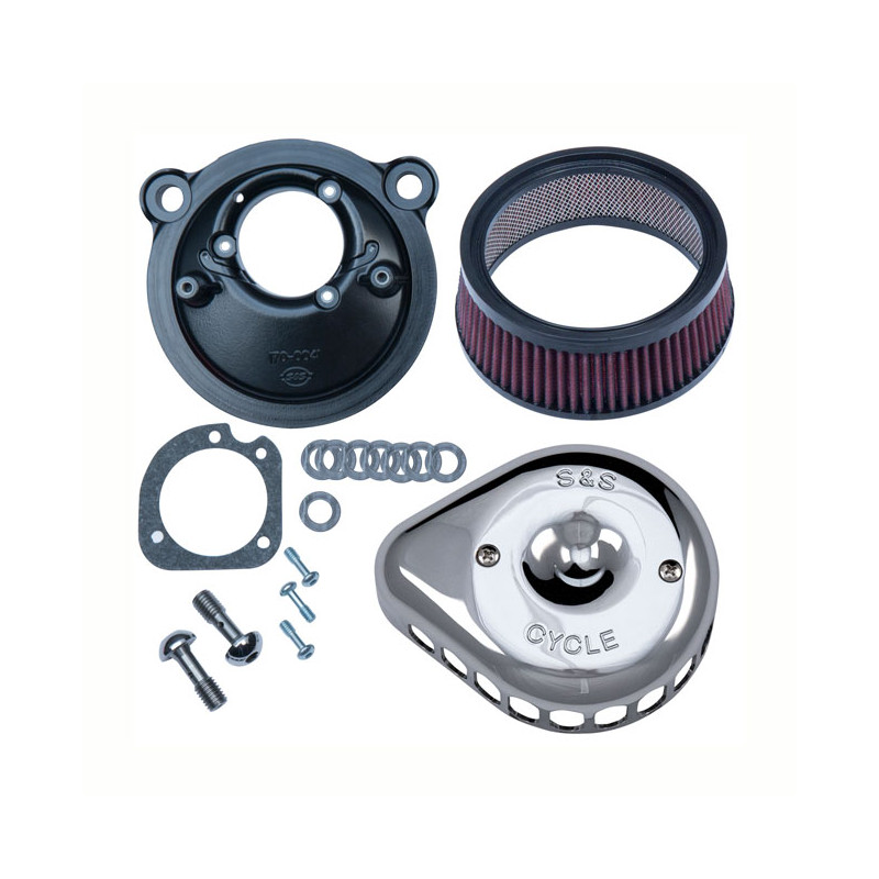 S&S, Mini Teardrop Stealth air cleaner kit. Chrome 07-22 XL (NU)