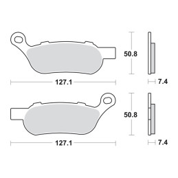 SBS, brake pads. Street Excel Sinter Rear: 08-17 Softail Dyna (NU)