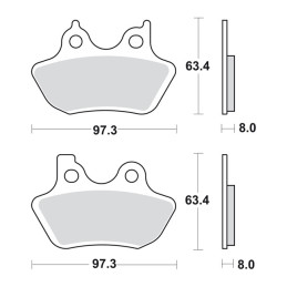 SBS, brake pads. Street Excel Sinter Front: 00-07 B.T. (EXCL. FXSTS FRONT) 00-03 XL 02-05 V-ROD(NU)
