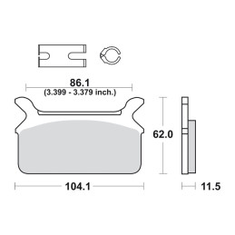 SBS, brake pads. Street Excel Sinter Rear: 86-99 FLT (NU)