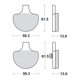 SBS, brake pads. Street Excel Sintered Front: 84-99 B.T. TC XL L88-11 Springers (NU)