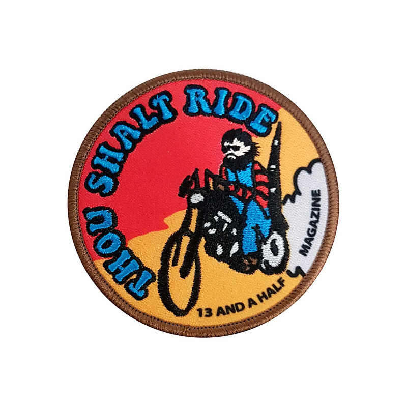 13 1/2 Thou Shalt Ride patch size 85 mm round