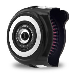 PM, Vintage air cleaner kit. Black CC CV carb: 93-06 B.T. Delphi inj.: 04-17 Dyna (excl. 2017 FXDLS 01-15 Softail 02-07 FLT Tour