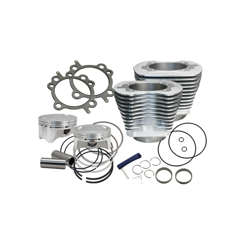 S&S, 88" to 100" conversion cylinder & piston kit. Silver 99-06 88" Twin Cam (NU)