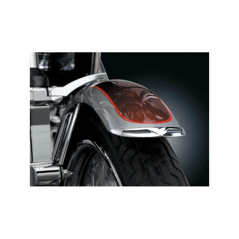 Kuryakyn, czubek błotnika przedniego. Wąski, chrom. Najwęższe modele FXST Dyna FXR XL z wąskimi błotnikami przednimi