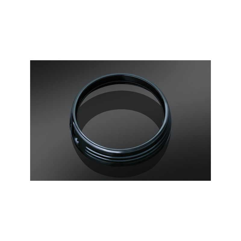 Kuryakyn, 7" headlamp trim ring. Gloss black 14-23 FLHT FLHX Trikes