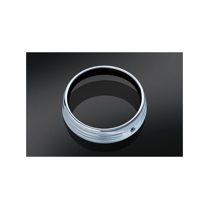 Kuryakyn, 7" headlamp trim ring. Chrome 14-23 FLHT FLHX Trikes