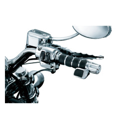 Kuryakyn, ISO contoured throttle boss. Right, chrome Fits Kuryakyn ISO-grips ISO-flame grips and Transformer grips