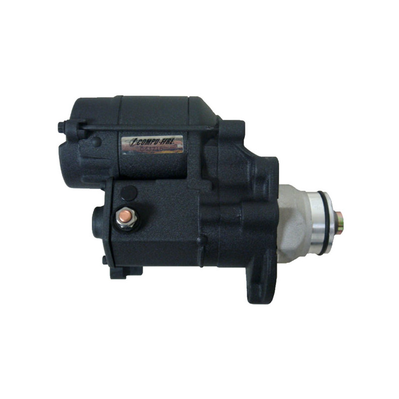 Compu-Fire, starter motor. 1.6kW. Black 06-17 Dyna 07-17 Softail 07-16(NU)Touring
