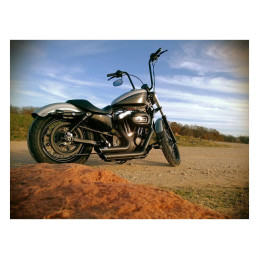 Burly, 1" Narrow Apes handlebar. Black, 16" rise 82-22 H-D (excl. 08-22 e-throttle & 88-11 Springers) with 1" I.D. risers (NU)