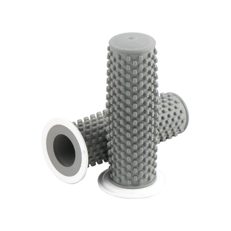 K-Tech, Kustom rubber grips. Gray with white flange 74-23 H-D with 1" diameter grip area