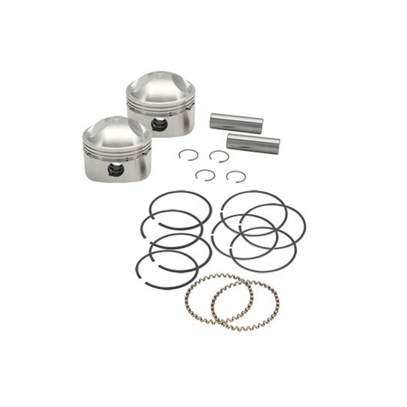 S&S, 3-7/16" forged stroker piston kit. +.070" 41-84 B.T. with 84" (4-1/2" stroke) 86" (4-5/8" stroke) & 88" (4-3/4" stroke) eng