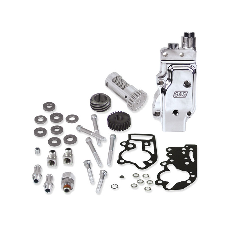 S&S, oil pump kit with gears. 78-89 style 78-89 B.T. (Fits 90-91 models with pre-90 style multiple-parts flywheels only). (NU)