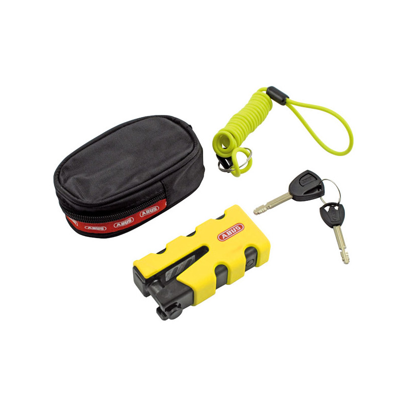 Abus, 77 Granit Sledg Grip style disc brake lock. Yellow Universal