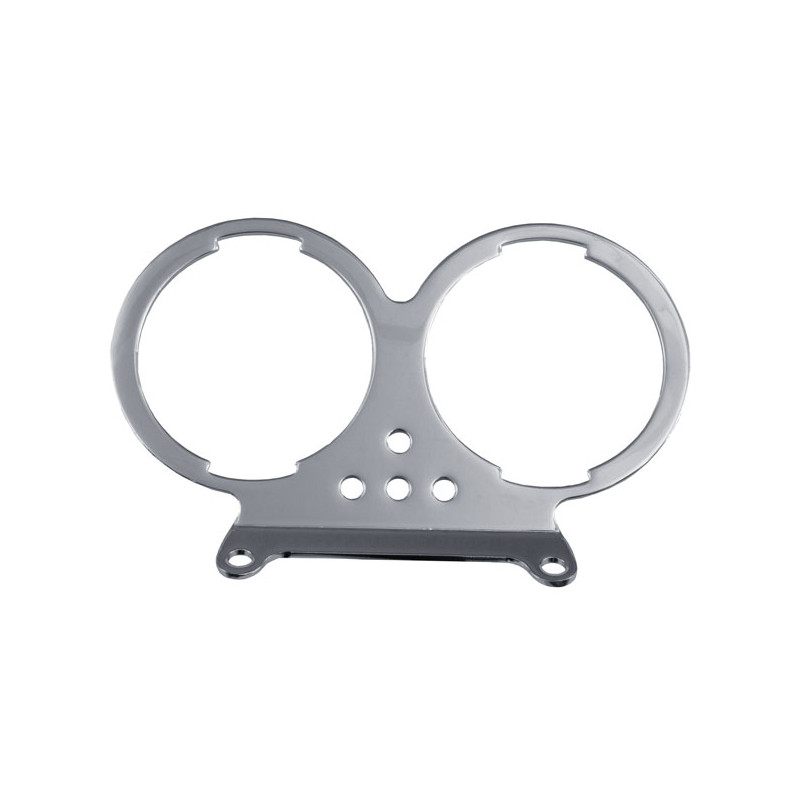 Mounting bracket, speedo & tachometer. Chrome 86-91 XL FXR FX. Models with dual instruments (NU)