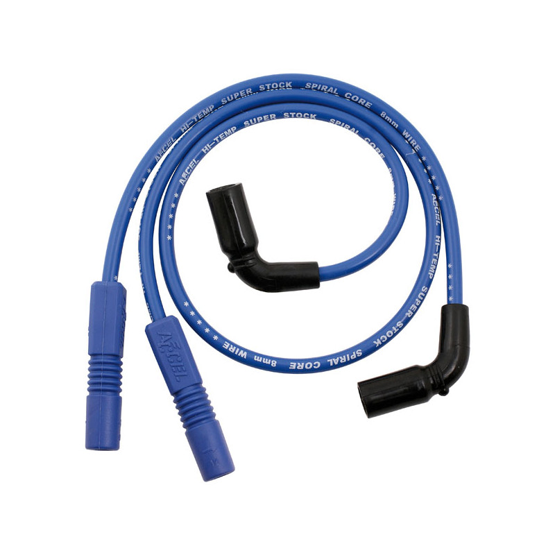 Accel, 8mm Ferro Spiral core spark plug wire set. Blue 09-16 Touring (NU)