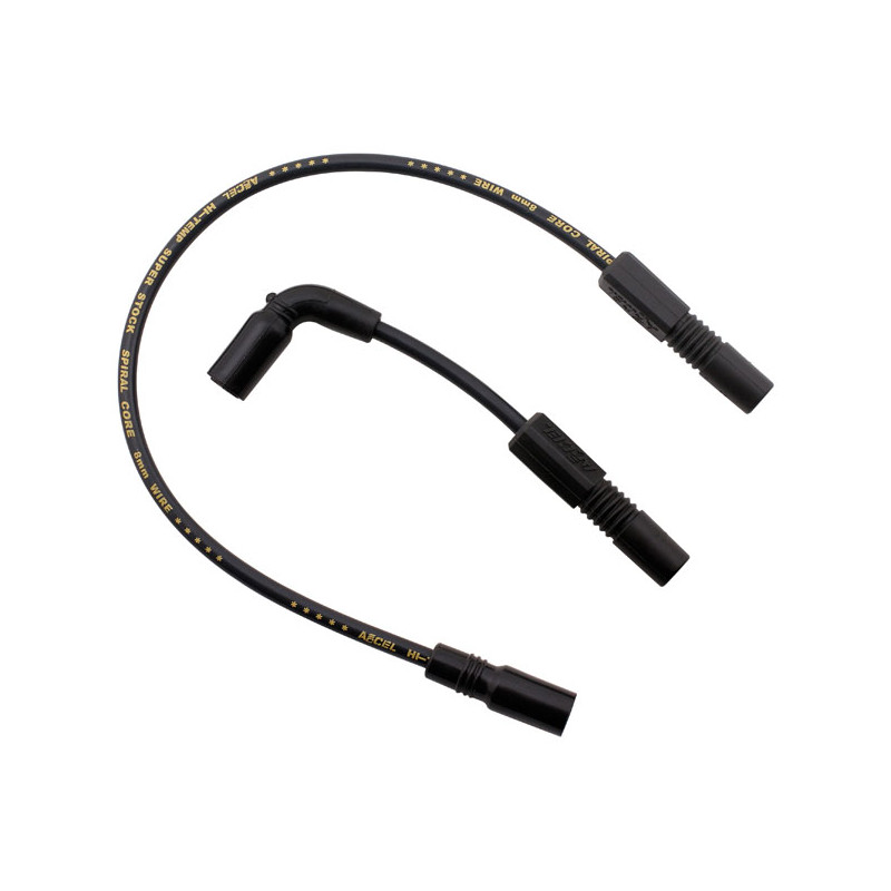 Zestaw przewodów zapłonowych Accel, 8mm Rdzeniowy przewód spiralny. Czarny 07-22 XL (z wyjątkiem 08-12 XR1200) (tylko dla modelu