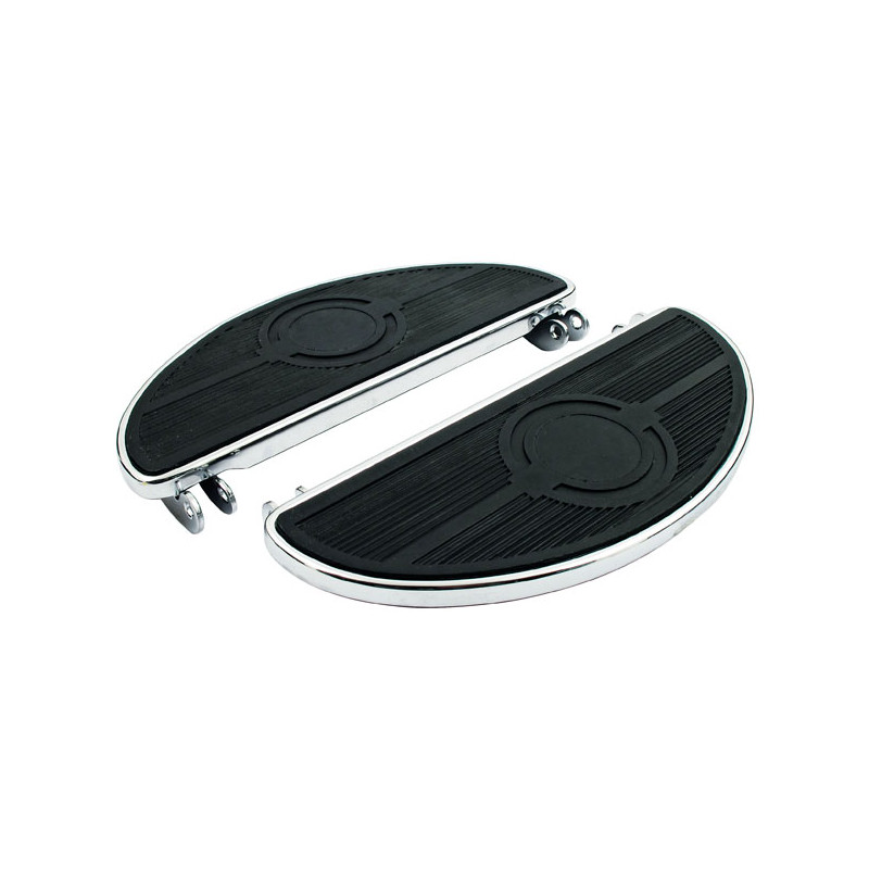 Oval early FL floorboards. Chrome 40-84 FL FLH 40-51 WL 750cc Flatheads (NU)