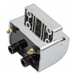 Cewka zapłonowa w stylu OEM. 12V, 3 ohm. Chrom 85-99 B.T. (z wyjątkiem modeli Twin Cam i 95-99 z wtryskiem paliwa) 85-03 XL (z w