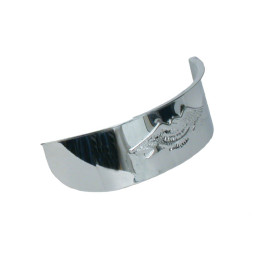 Embossed Eagle headlamp visor. 5-3/4". Chrome all H-D (excl. 18-23 Softail Springers XL883C 1200C/V/NS) and Bates style headlamp