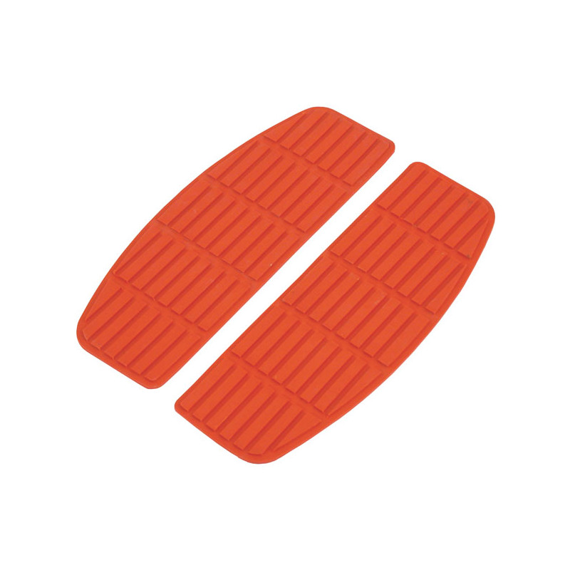 Traditional shaped floorboard pads. Rider. Red 66-90 FL FLST FLT/Touring (NU)