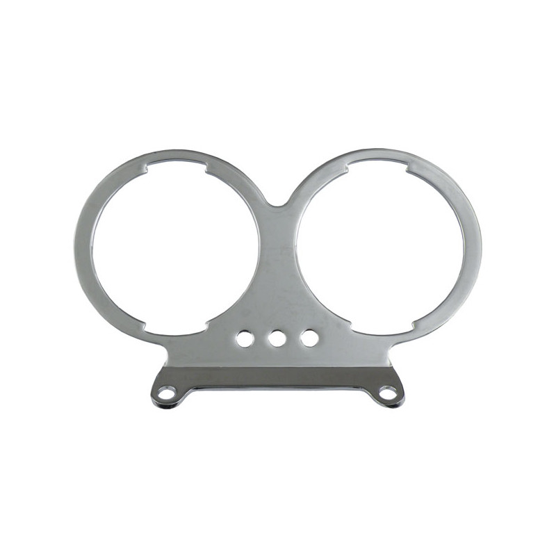 Mounting bracket, speedo & tachometer. Chrome 84-85 XL FX FXR FXRT. Models with dual instruments (NU)