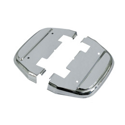 Covers, passenger floorboards. Chrome 86-24 FLT/Touring 86-24 FL Softail 06-17(NU)Dyna. (models with traditional D-shaped passen