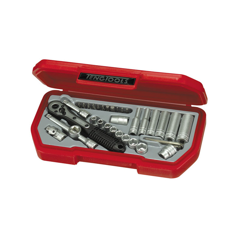 Teng Tools, комплект ключове с накрайници 1/4"