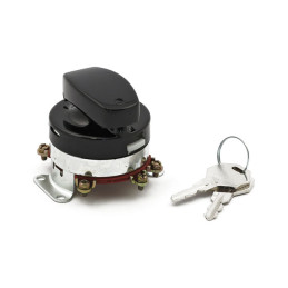 FL style ignition switch, electronic. Flat key. Black 73-95 FL FX FXWG models with dual fuel tank mounted ignition switch (NU)