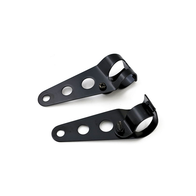 Frisco, side mount headlamp bracket set. Black 41mm fork tubes