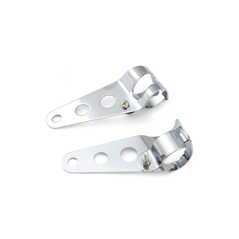 Frisco, side mount headlamp bracket set. Chrome 41mm fork tubes