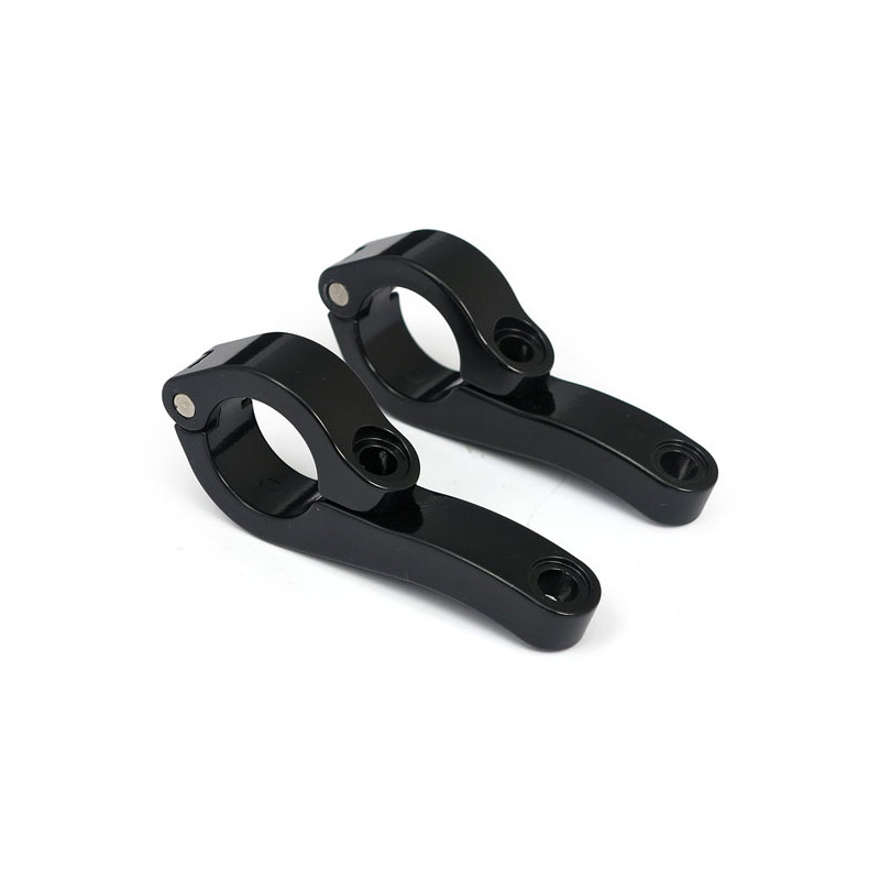 Engine guard clamp set, for spotlamps. Long. Black UNIVERSAL