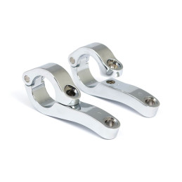 Engine guard clamp set, for spotlamps. Long. Chrome Universal