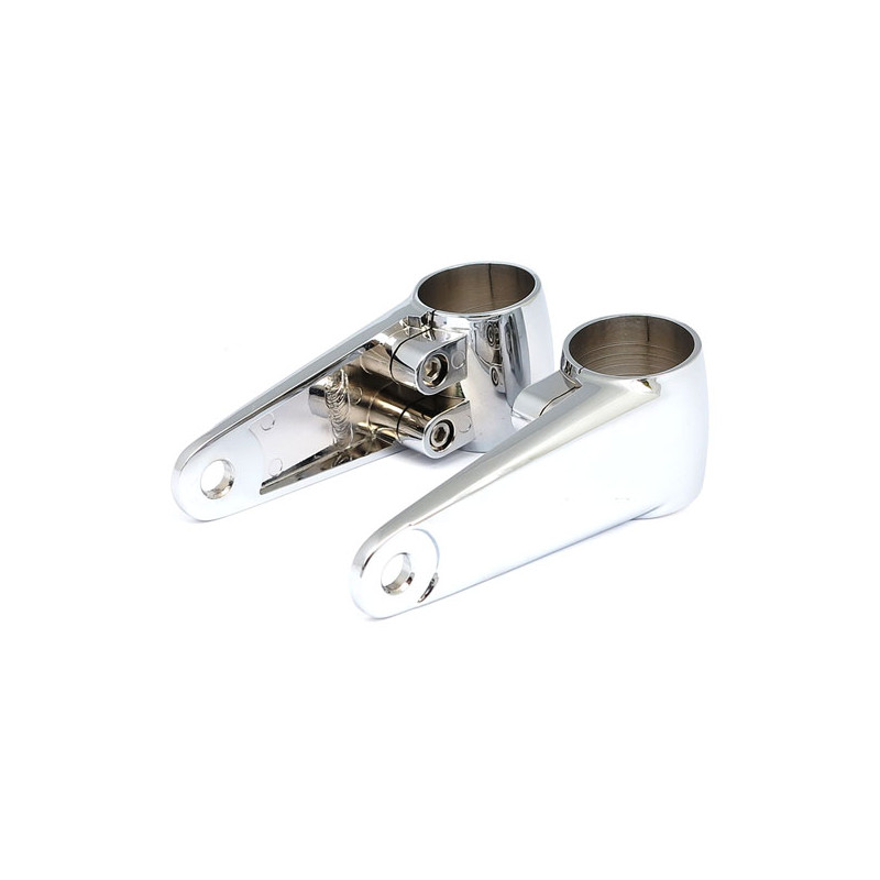 Clampah, side-mount headlamp bracket assembly. Polished 35mm 39mm and 41mm fork tubes