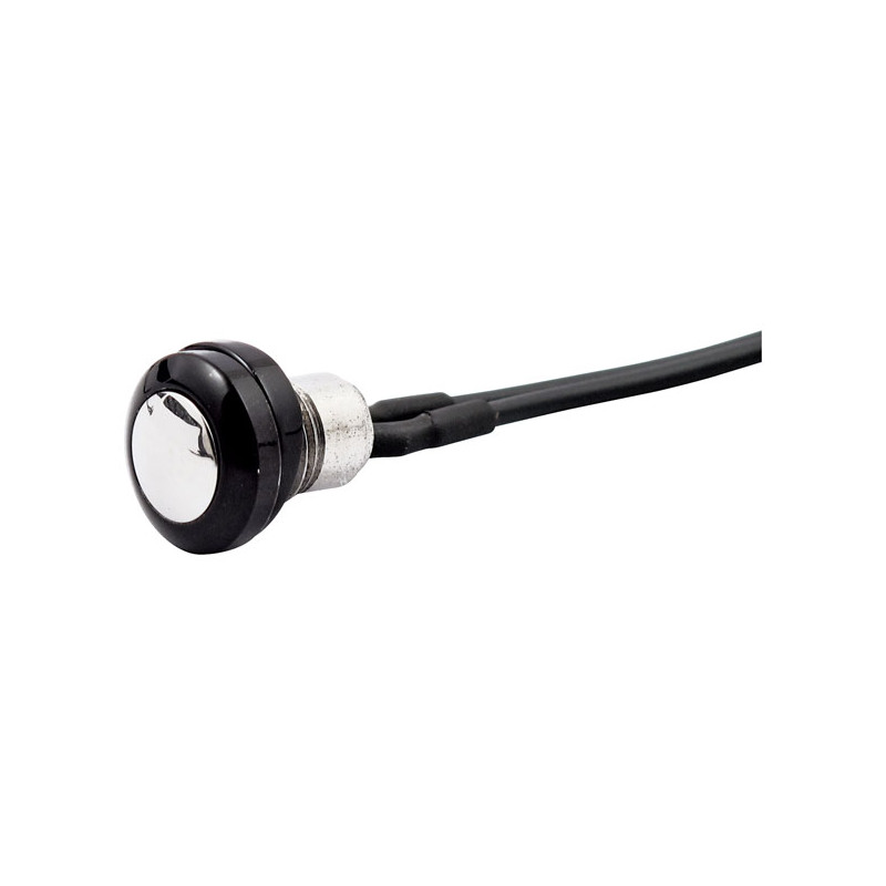 Smooth push button switch. Two-Tone black/polished Universal