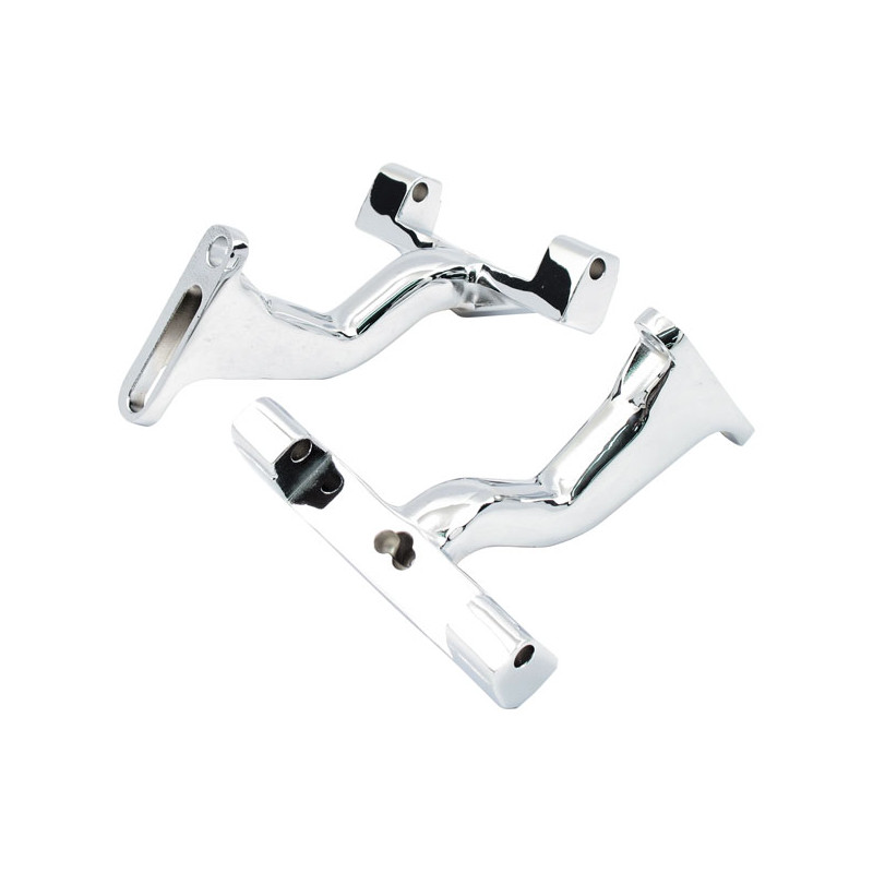 Mount bracket, passenger floorboard. Raised. Chrome 93-24 FLT/Touring (excl. Trikes)