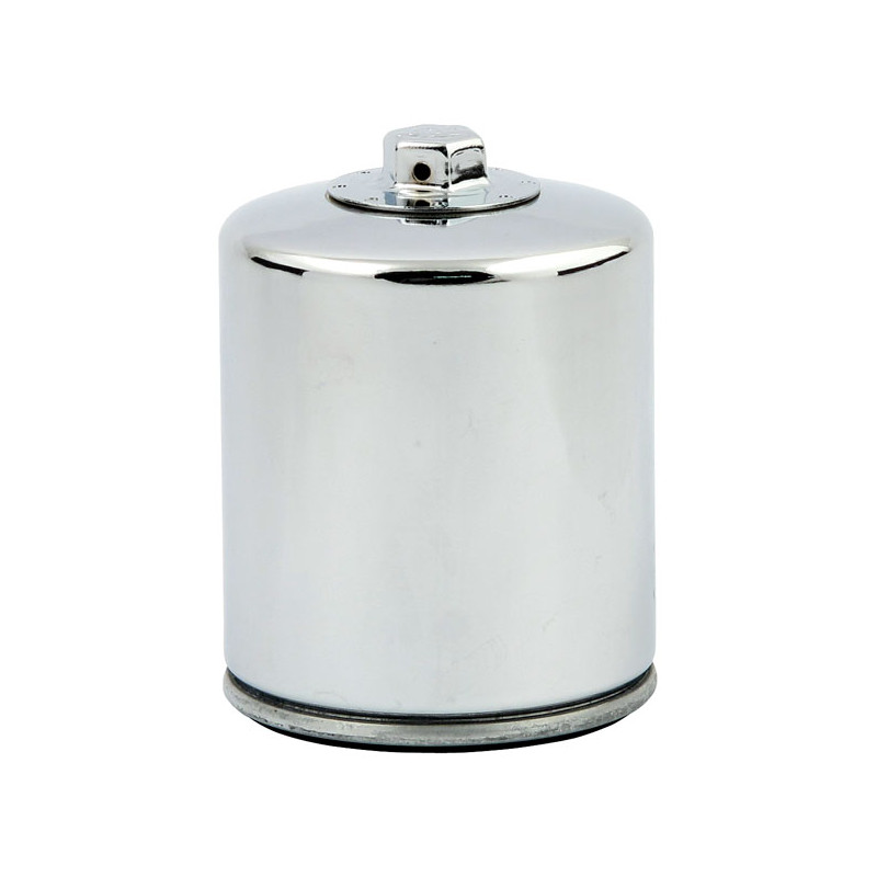 MCS, spin-on oil filter, magnetic with top nut. Chrome 84-98 Softail 80-98 FLT 82-94 FXR L84-22 XL 08-12 XR1200 97-02 Buell (NU)
