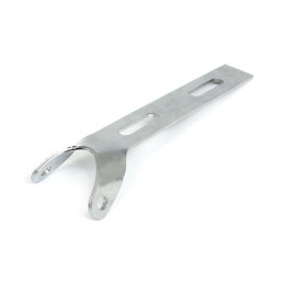 Universal solo seat hinge, round mount. Chrome Universal