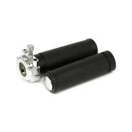 OEM style throttle assembly with grips, dual cable. Chrome 81-95 B.T. XL(NU)