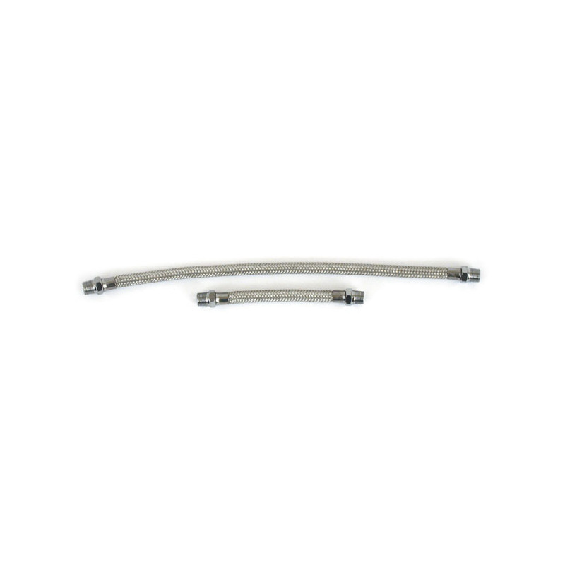 Shovel rocker box oil line kit. Braided stainless 66-84 Shovelhead (NU)