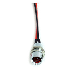 Vlastné LED indikátorové svetlo 1/4" červené 12V