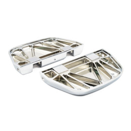 Passenger floorboards. Chrome L86-24 FLT/Touring 86-24 FL Softail 06-17(NU)Dyna. (Models with passenger floorboard brackets)