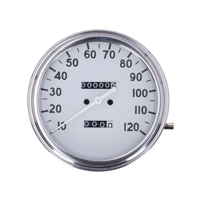 FL speedometer, 36-40 face, White. 1:1 MPH 
