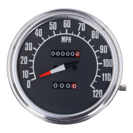 FL speedometer, 74-84 face, black. 1:1 MPH 