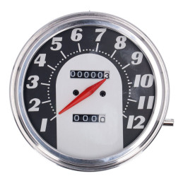 FL speedometer, 62-67 electra face, black/silver. 2:1 MPH 