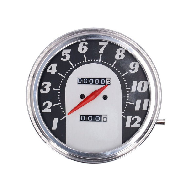FL speedometer, 62-67 electra face, black/silver. 2:1 MPH 